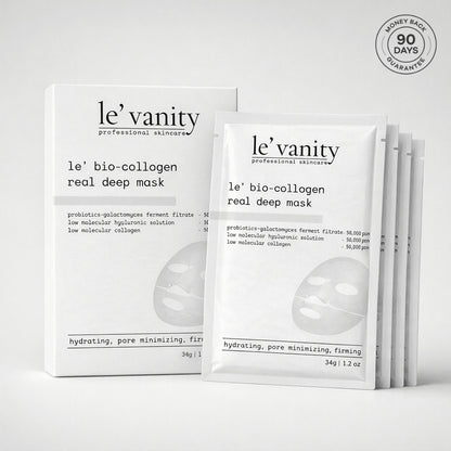 Le' Vanity bio-collagen real deep mask packaging on a white background